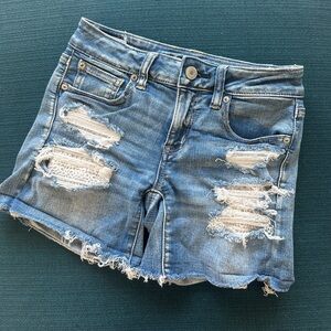 American Eagle High Waist Next Level Stretch X Jean Shorts Sz 4